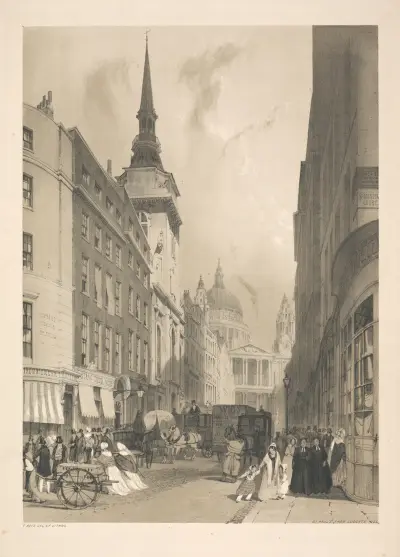 St. Paul's från Ludgate Hill av Thomas Shotter Boys