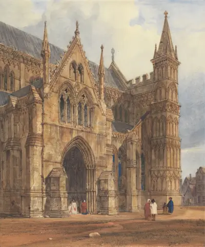 The North-West Porch of Salisbury Cathedral av Thomas Shotter Boys