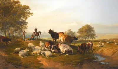 An Evening Repose av Thomas Sidney Cooper