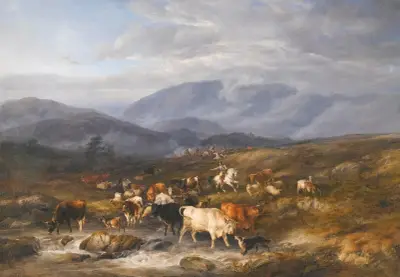 An Intercepted Raid, Ettrick Shepherd av Thomas Sidney Cooper