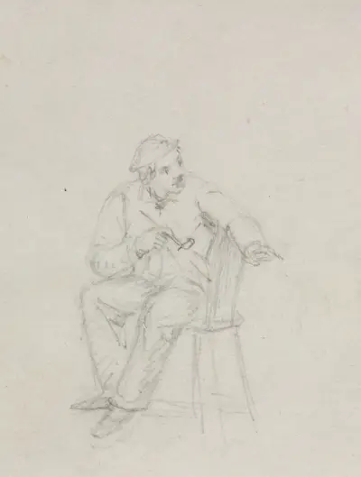 Man Smoking a Pipe – nr 1 av William Sidney Mount