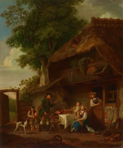 Ländliche Mahlzeit im Freien av Sigmund Freudenberger
