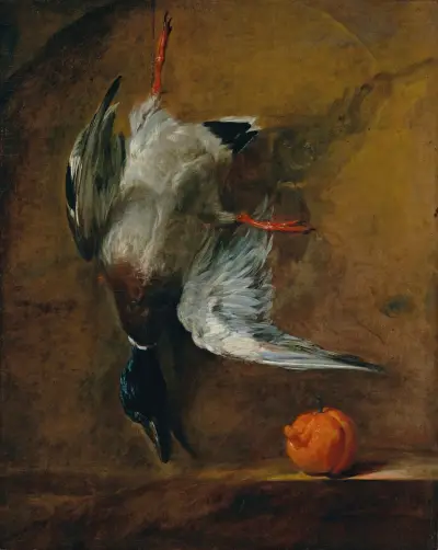 En gräsand och en pomerans av Jean Siméon Chardin