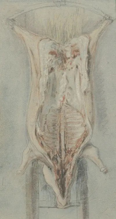 Geslacht varken op een leer av Jean Siméon Chardin