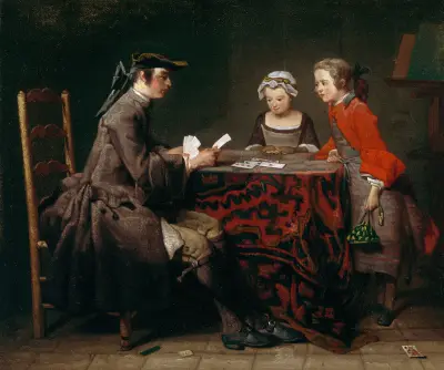 Korttrick av Jean Siméon Chardin