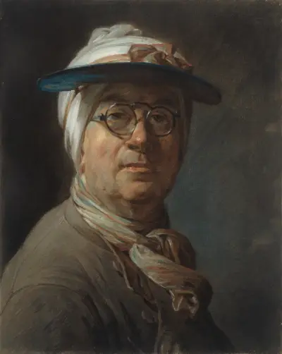 Self-Portrait with a Visor von Jean Siméon Chardin