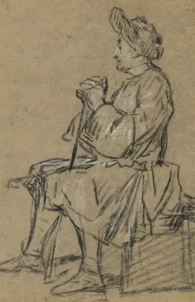 Study of a Seated Man av Jean Siméon Chardin