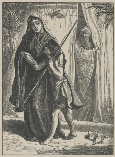 Hagar och Ismael av Simeon Solomon