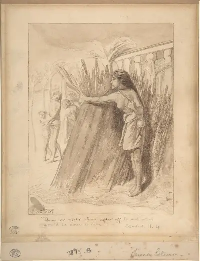 Miriam Watching the Finding of Moses in the Bulrushes February 22 av Simeon Solomon