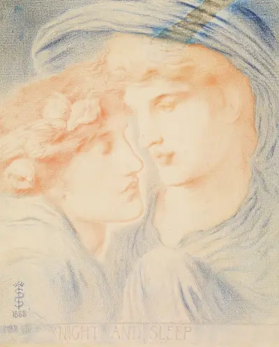Night and Sleep, 1888 av Simeon Solomon