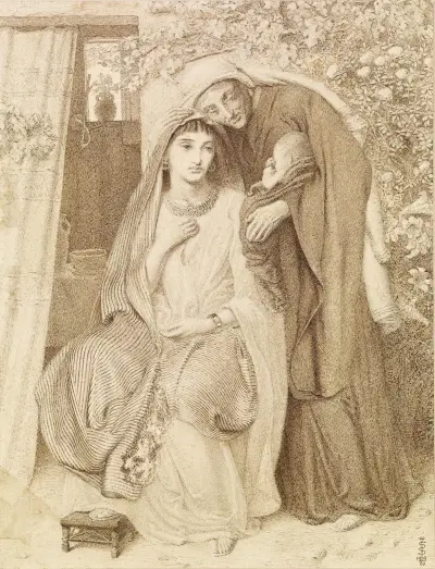 Ruth, Naomi and the Child Obed av Simeon Solomon