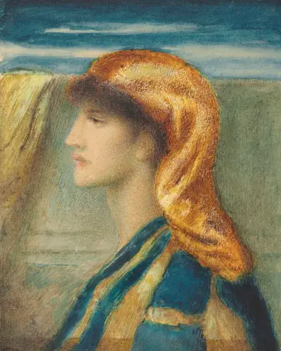 The Golden Headdress av Simeon Solomon