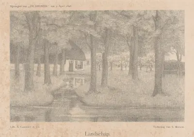 Boerderij tussen bomen Landschap von Simon Moulijn