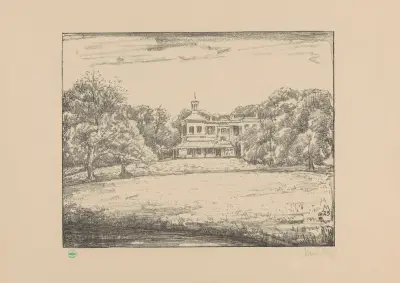Gezicht op het landhuis van landgoed Ockenburgh Ockenburgh av Simon Moulijn