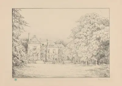 Gezicht op Huis te Werve vanuit de tuin Huis te Werve av Simon Moulijn