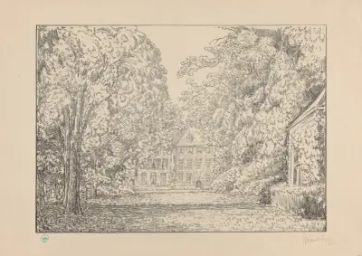 Gezicht op kasteel Duivenvoorde vanuit de tuin Duivenvoorde I av Simon Moulijn