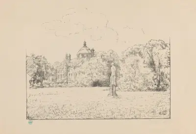 Gezicht op Paleis Huis ten Bosch vanuit de tuin Huis ten Bosch II av Simon Moulijn