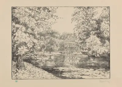 Kasteel Duivenvoorde aan vijver Duivenvoorde II av Simon Moulijn
