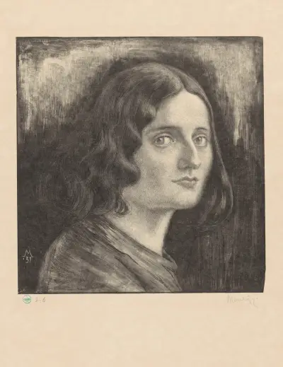 Portret van een onbekende vrouw av Simon Moulijn