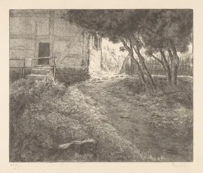 Tuin bij vakwerkhuis von Simon Moulijn
