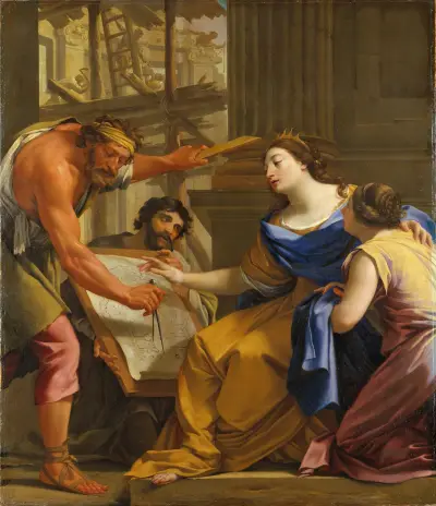 Artemisia Building the Mausolaeum av Simon Vouet