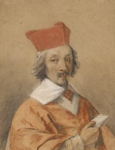 Portrait of Armand-Jean du Plessis, Cardinal de Richelieu av Simon Vouet