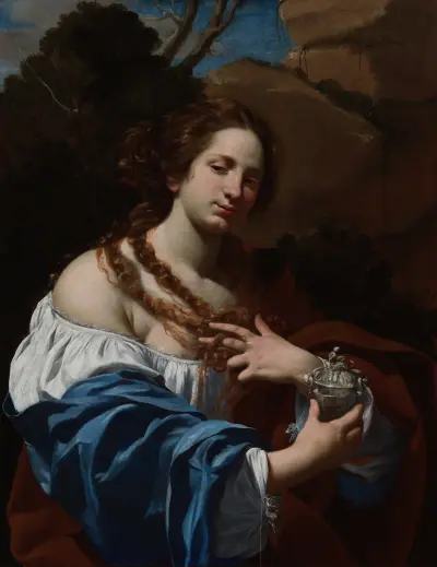Virginia da Vezzo, the Artist’s Wife, as the Magdalen av Simon Vouet