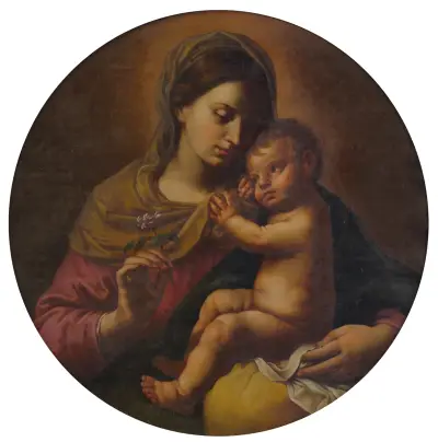 Madonna And Child av Simone Cantarini