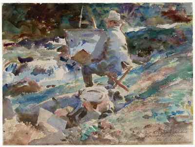 An Artist at His Easel av John Singer Sargent