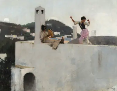 Capri Girl on a Rooftop av John Singer Sargent