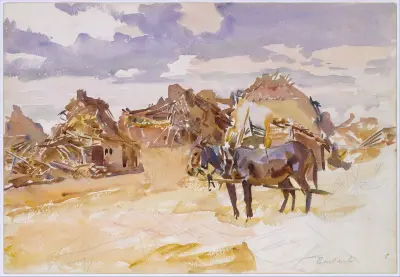 Mules and Ruins av John Singer Sargent
