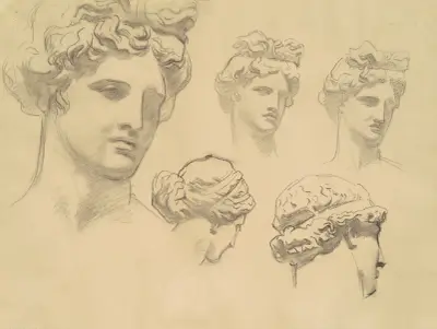 Studies for ‘Apollo and the Muses’ av John Singer Sargent