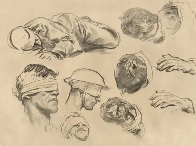 Studies for ‘Gassed’ V av John Singer Sargent