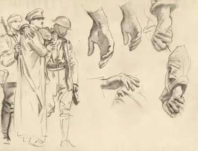 Studies for ‘Gassed’ VI av John Singer Sargent