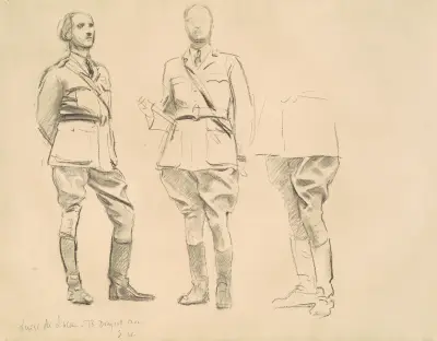 Studies for ‘General Officers of World War I’ av John Singer Sargent
