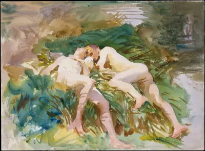 Tommies Bathing av John Singer Sargent