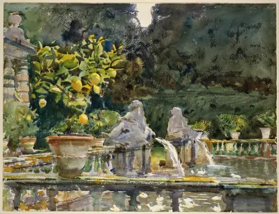 Villa di Marlia, Lucca; A Fountain av John Singer Sargent