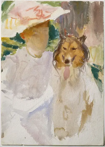 Woman with Collie av John Singer Sargent