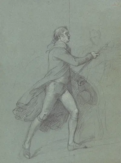 Figurstudie för målningen Victory of Lord Duncan: Studie för amiral de Winters figur av John Singleton Copley