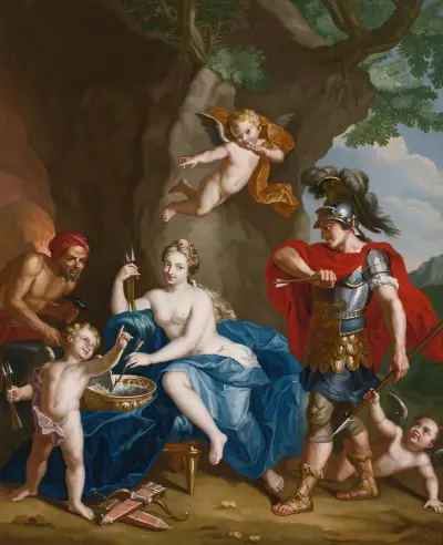 Mars, Venus och Vulcanus; Vulcanus smedja av John Singleton Copley