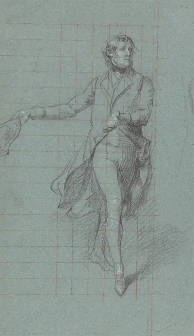 Studie av kapten William George Fairfax för målningen 'Lord Duncans seger' av John Singleton Copley