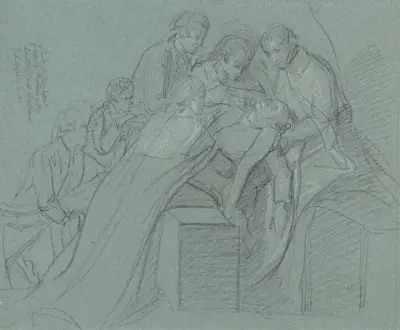 Studie för den centrala gruppen i 'Earl of Chathams död' av John Singleton Copley