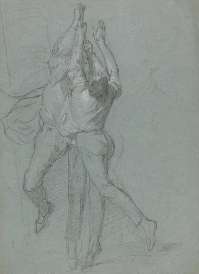 Study of Sailors Raising a Flag for the Victory of Lord Duncan av John Singleton Copley