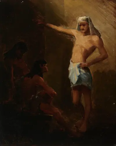 Joseph Interprets Prisoners’ Dreams in Egyptian Slavery av Anna Bilińska-Bohdanowicz