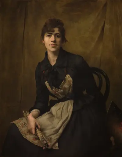 Self-Portrait with a Palette av Anna Bilińska-Bohdanowicz
