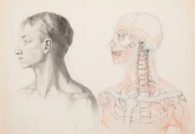 Skiss av en manlig byst och en anatomisk studie av Anna Bilińska-Bohdanowicz