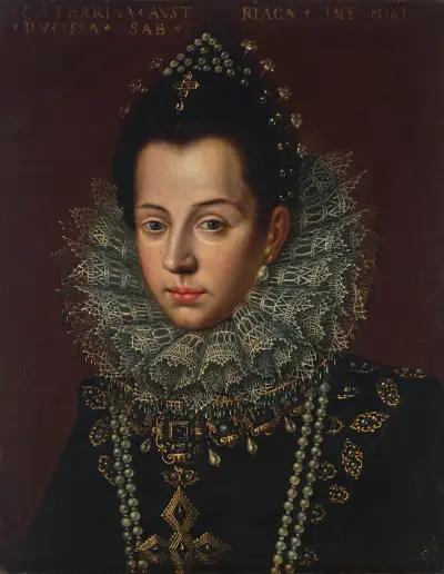 Portrait of Catalina Micaela, Duchess consort of Savoy av Sofonisba Anguissola