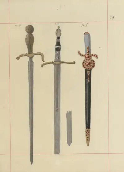 Offensiva och defensiva vapen i Polen. Vol. 1, Rustningar och vapendelar Pl.027 av Boleslaw Starzyński