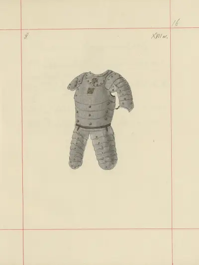 Offensiva och defensiva vapen i Polen. Vol. 2, Rustningar och vapendelar, pl. 13 av Boleslaw Starzyński