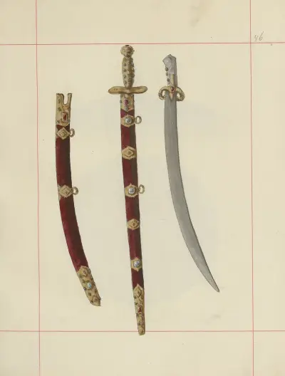 Offensiva och defensiva vapen i Polen. Vol. 2, Rustningar och vapendelar Pl.034 av Boleslaw Starzyński